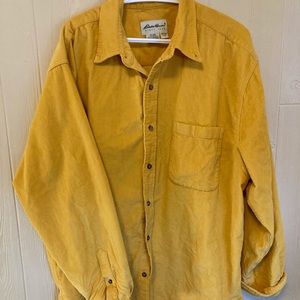 Vintage Eddie Bauer yellow corduroy button up